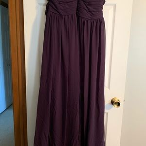 Bill Levkoff plum bridesmaid dress